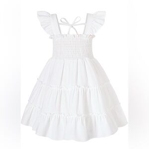 White Ruffled Kids Dress, size 5-6 years old, NWOT